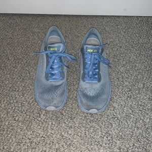 Blue and white Hoka One Ones
